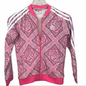 Adidas Original Mosaic Graphic Girl's Zipper Front Track Jacket Small NWT